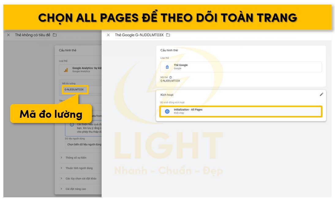 Nhấp Triggering và chọn All Pages để theo dõi mọi lượt truy cập trang.