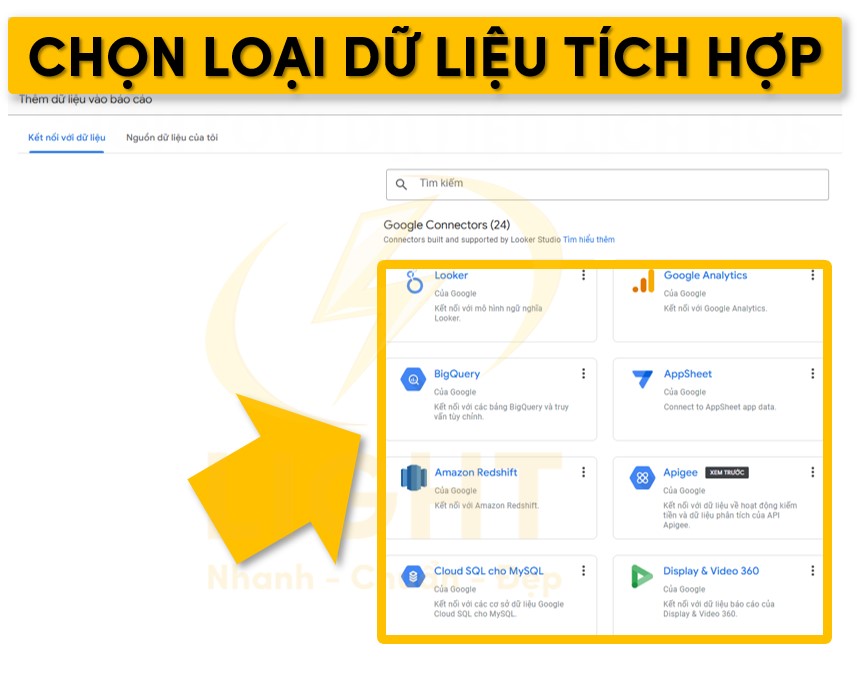 Chọn loại dữ liệu tích hợp