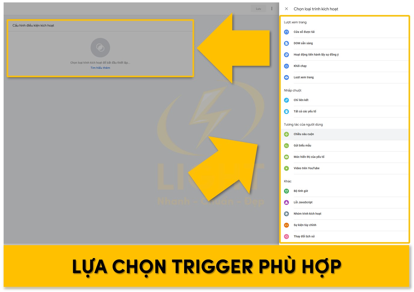 Lựa chọn loại trigger phù hợp