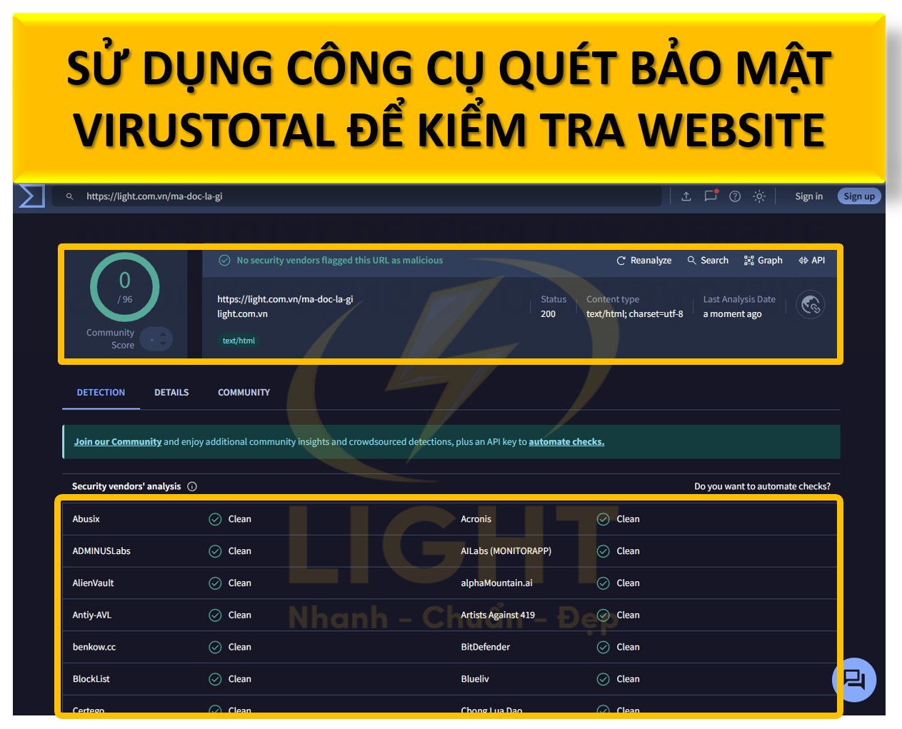 Sử dụng công cụ quét bảo mật (Google Search Console, Sucuri, VirusTotal)