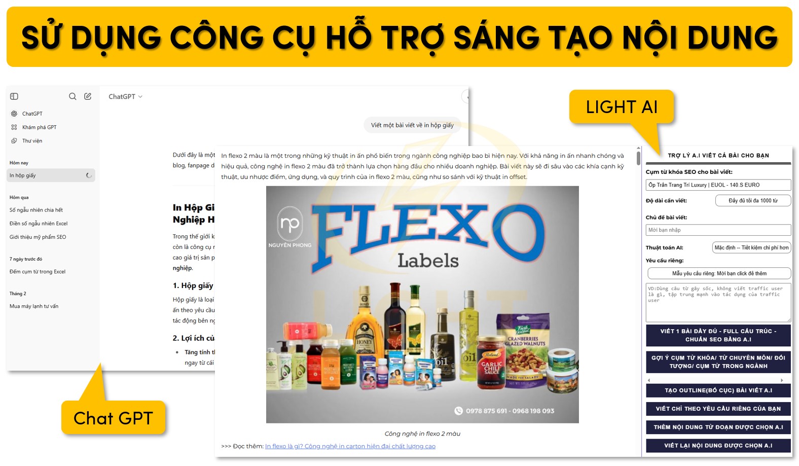 Dùng các công cụ hỗ trợ tạo nội dung
