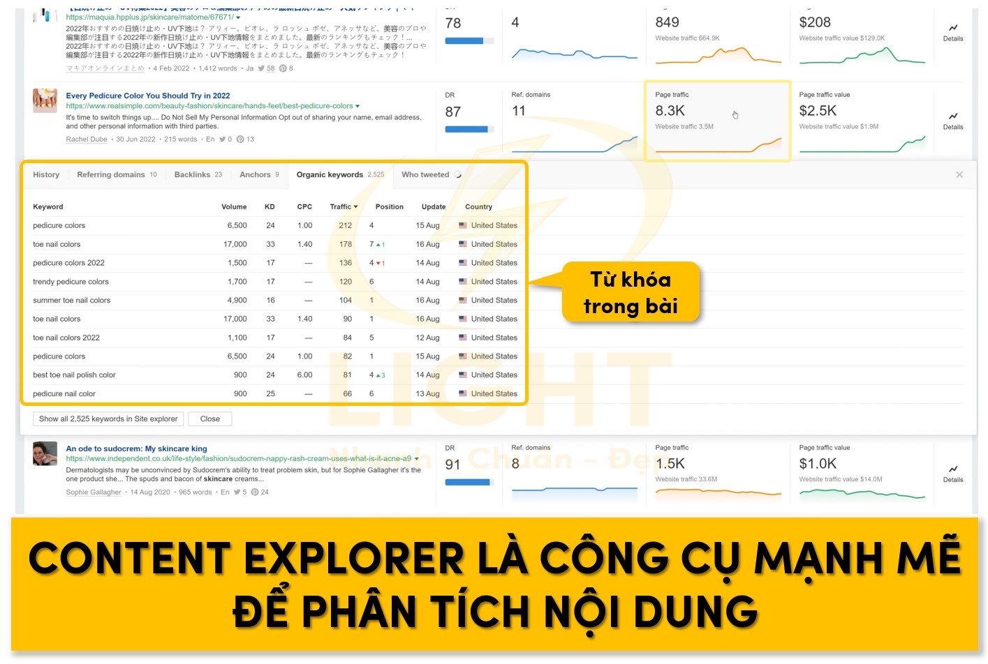 Content Explorer là công cụ mạnh mẽ để phân tích nội dung