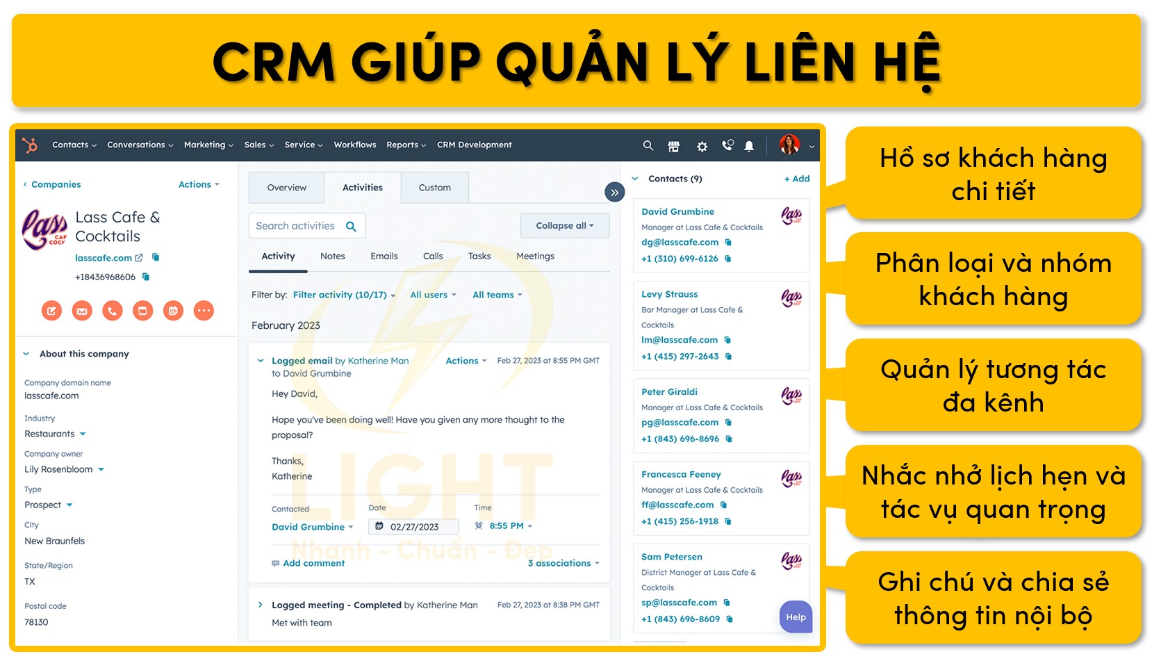 CRM quản lý liên hệ