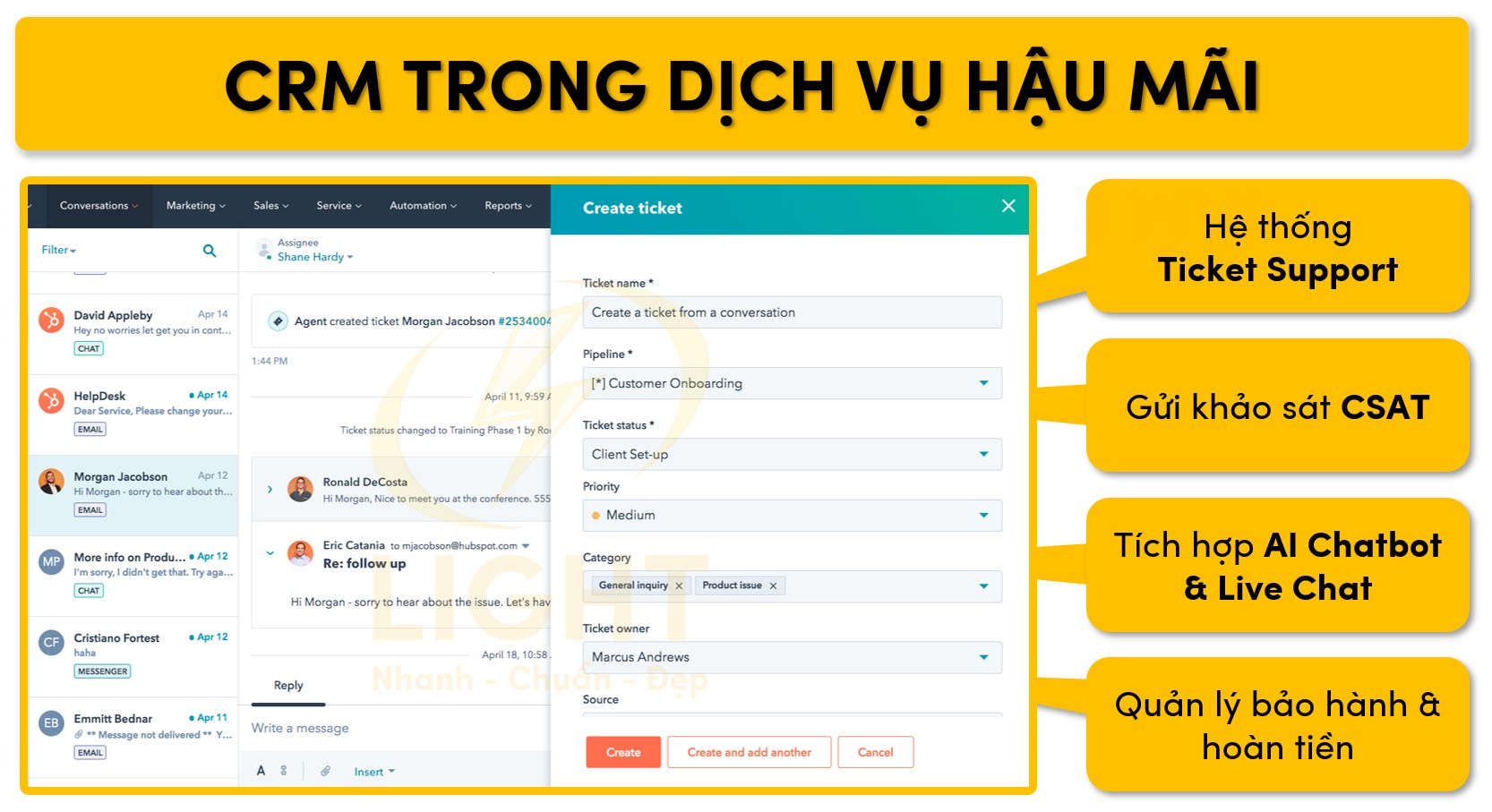 CRM trong dịch vụ chăm sóc khách hàng