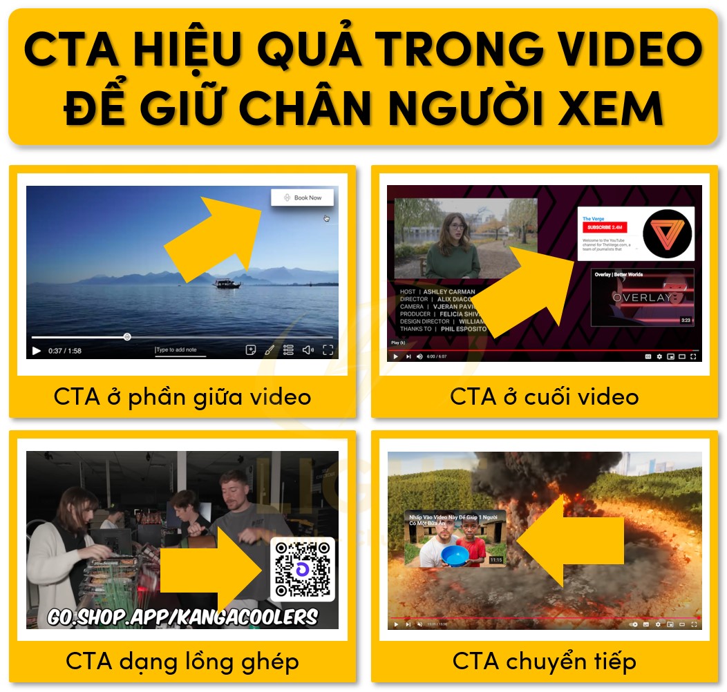 Sử dụng kêu gọi hành động hiệu quả trong video để giữ chân người xem