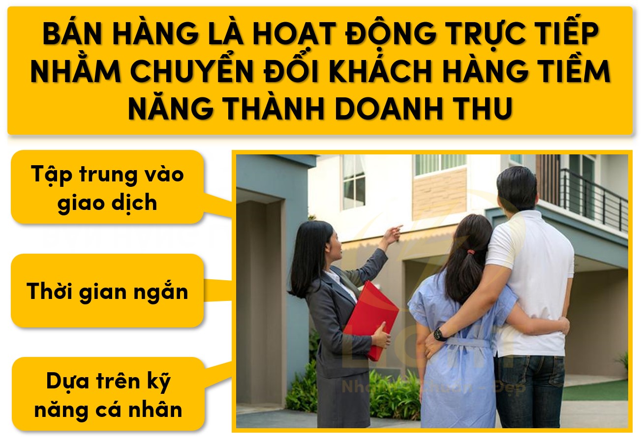 Bán hàng là hoạt động trực tiếp nhằm chuyển đổi khách hàng tiềm năng thành doanh thu