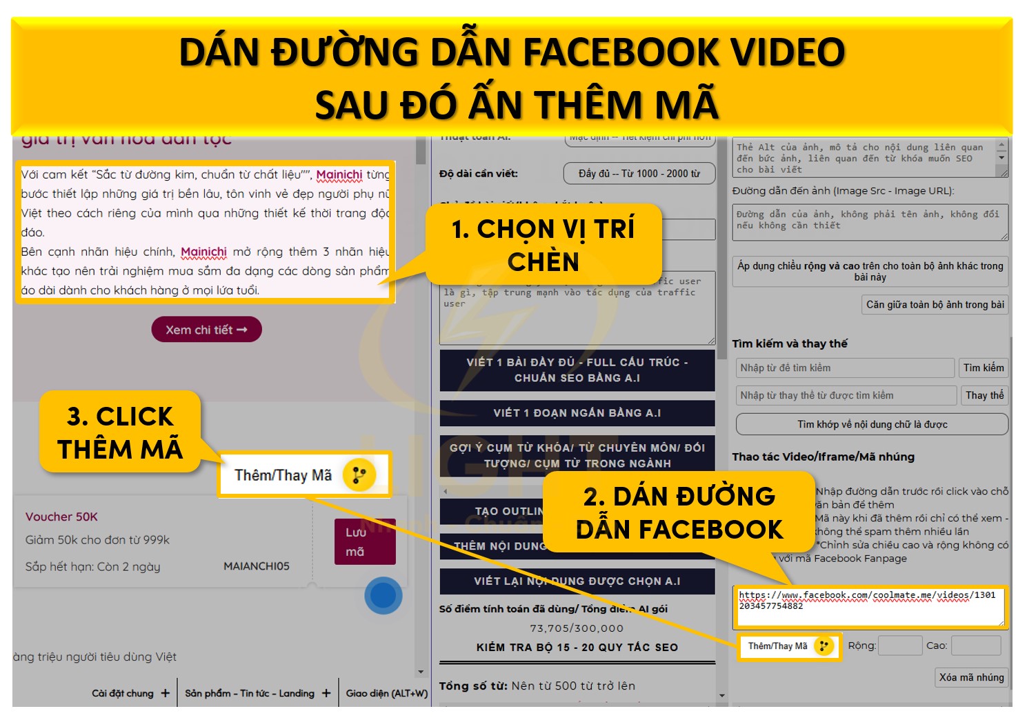 Dán đường dẫn Facebook video vào ô URL