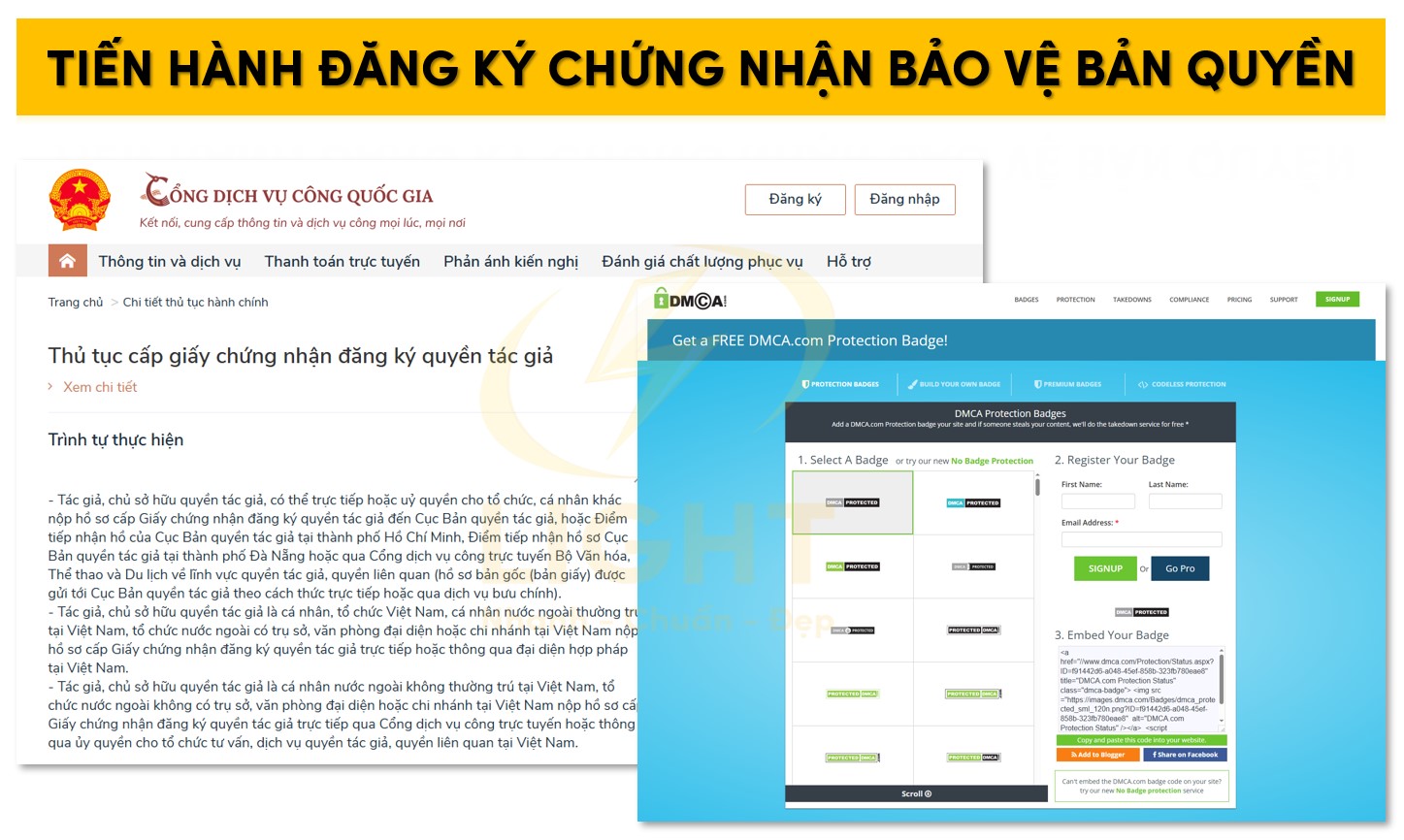 Tiến hành đăng ký chứng nhận bản quyền tác giả và nội dung số DMCA