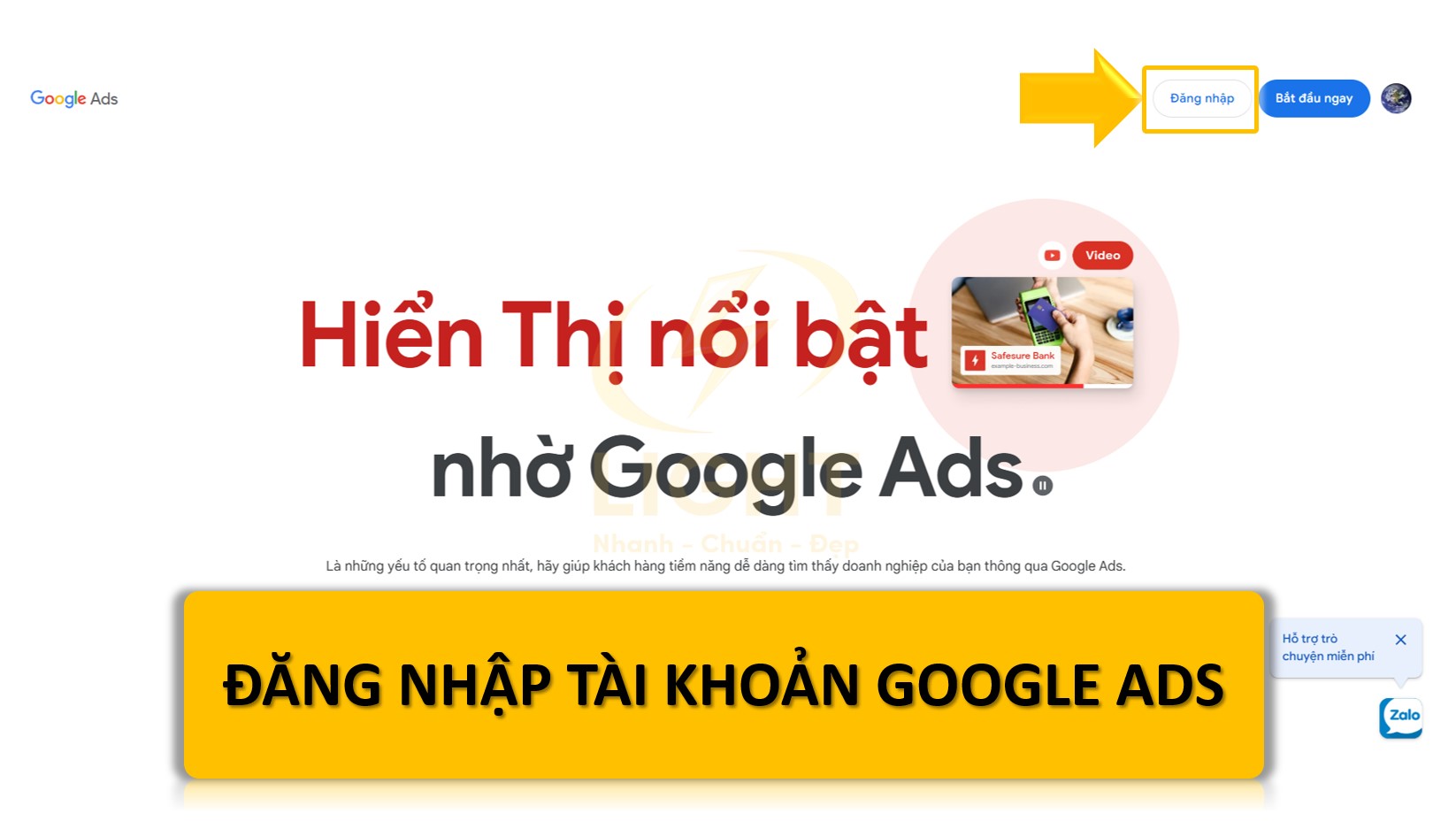 Đăng nhập tài khoản Google Ads