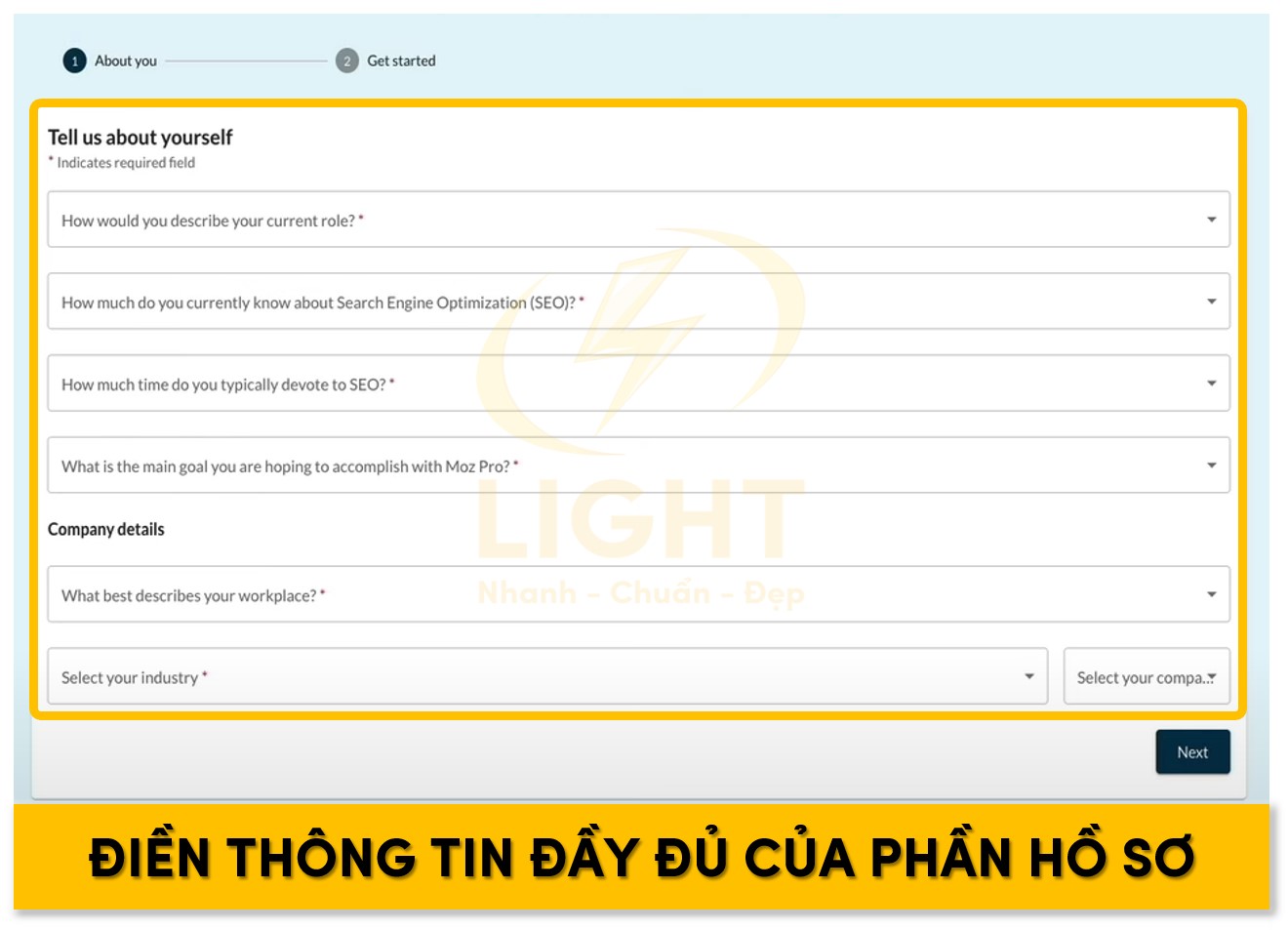 Tại khâu hồ sơ bạn nhập các thông tin yêu cầu