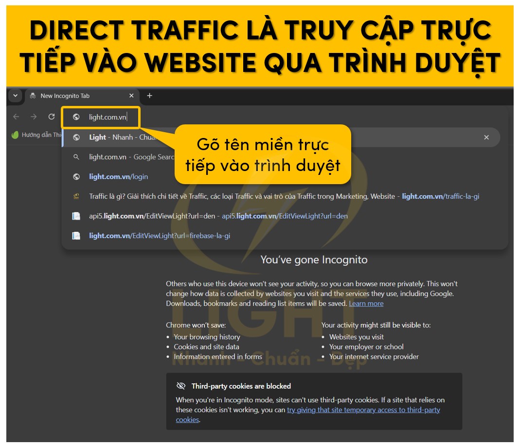 Direct Traffic là truy cập trực tiếp vào website thông qua trình duyệt
