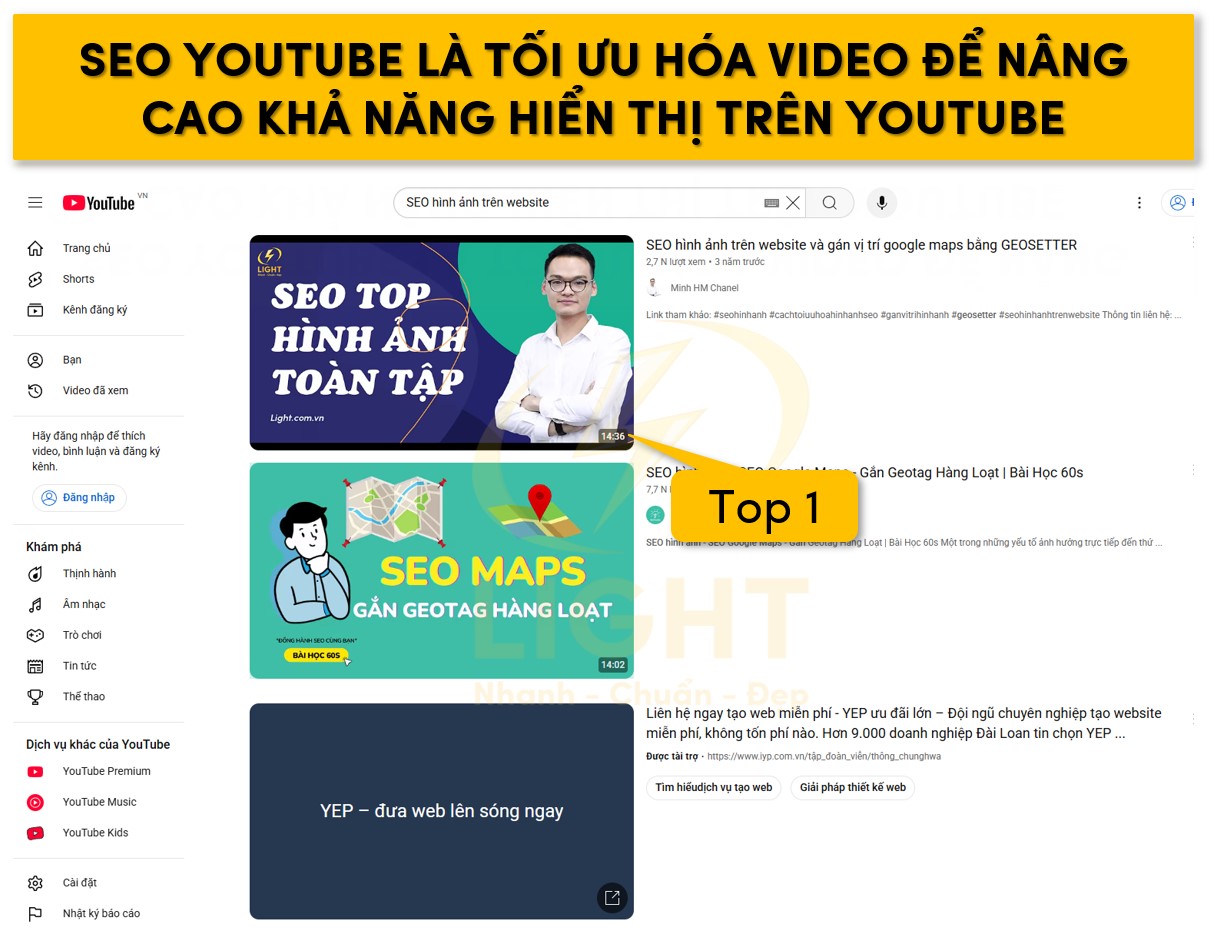 SEO Youtube là cách tối ưu hóa video để nâng cao khả năng hiển thị trên Youtube