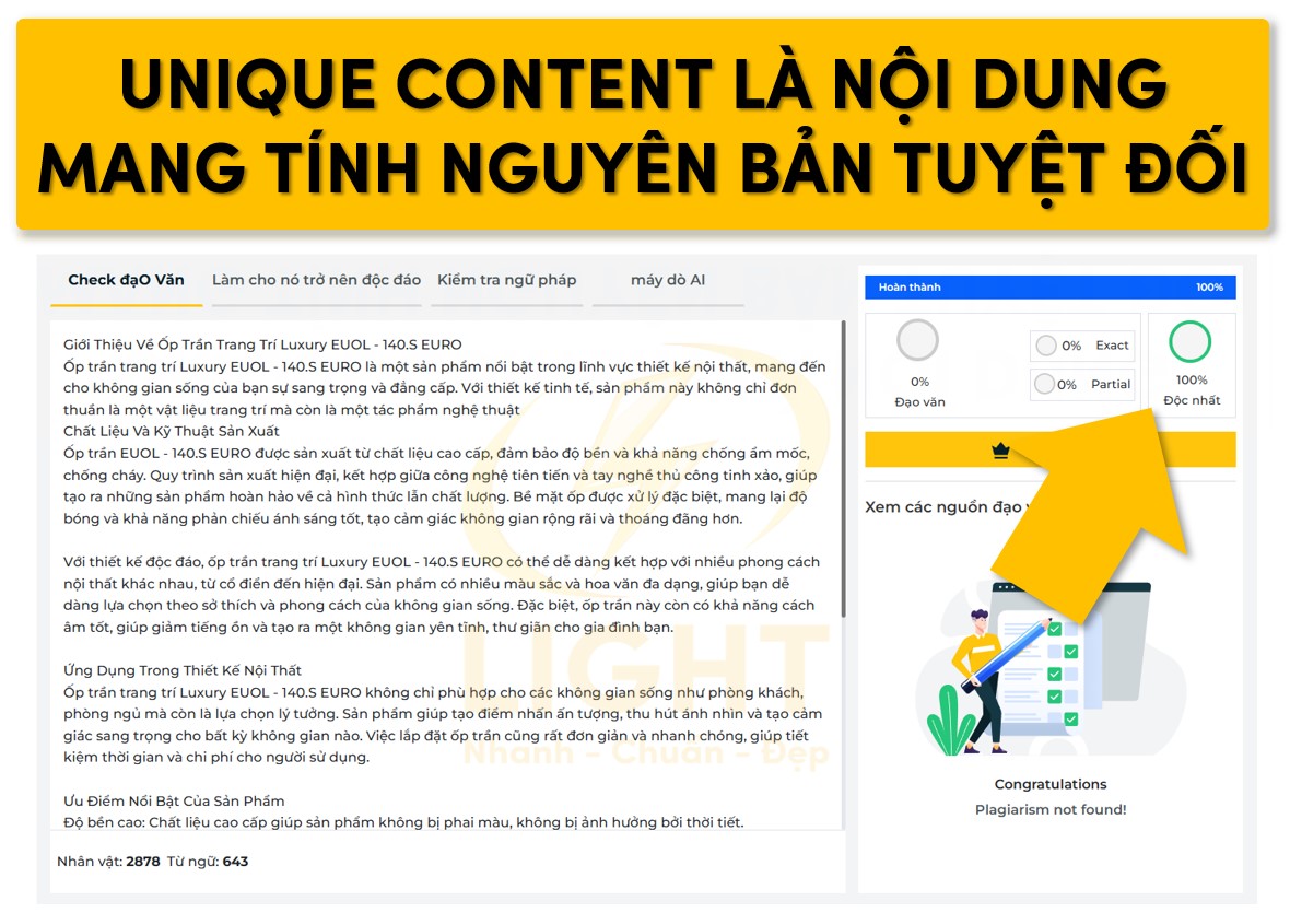 Unique Content là nội dung độc nhất mang tính nguyên bản