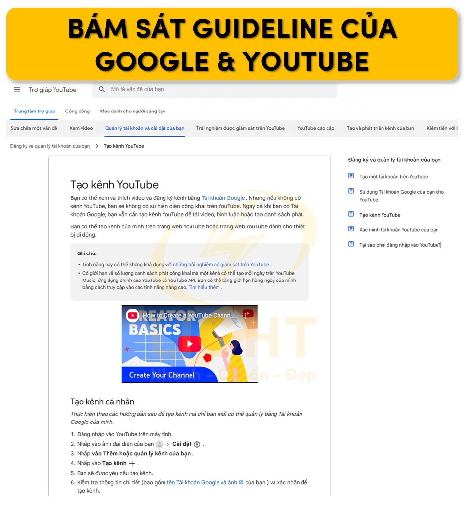 Sử dụng hướng dẫn của Google và Youtube