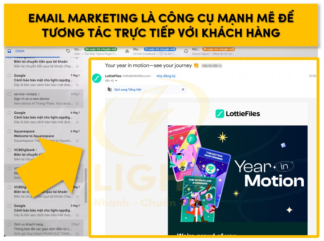 Email Marketing là công cụ mạnh mẽ để tương tác trực tiếp với khách hàng