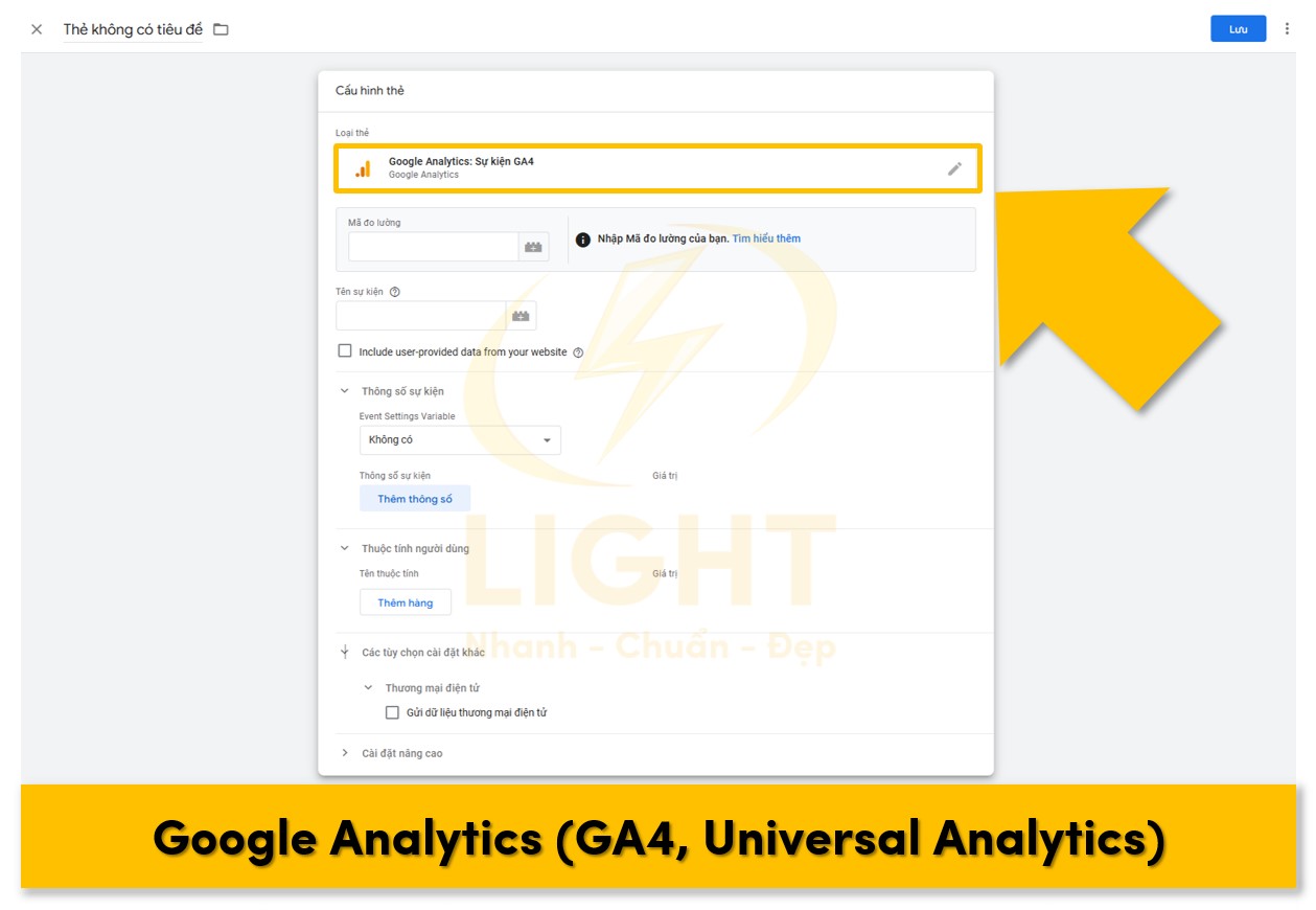 Google Analytics là một trong những thẻ phổ biến nhất trong Google Tag Manager