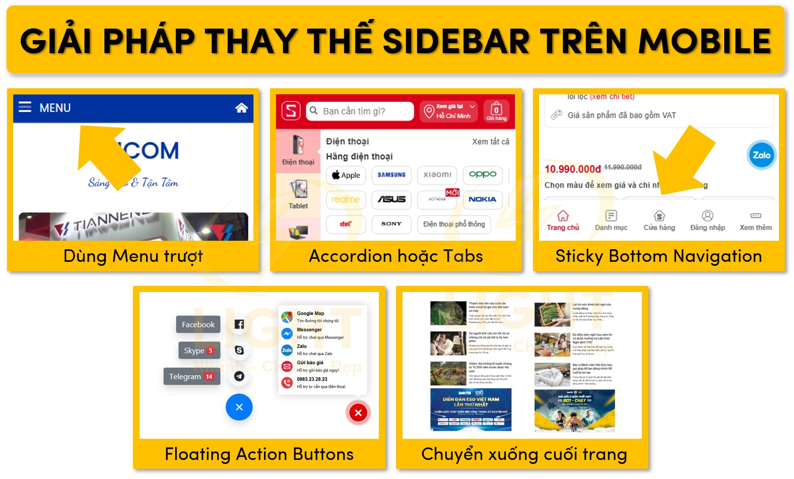 Một số hình thức thay thế Sidebar