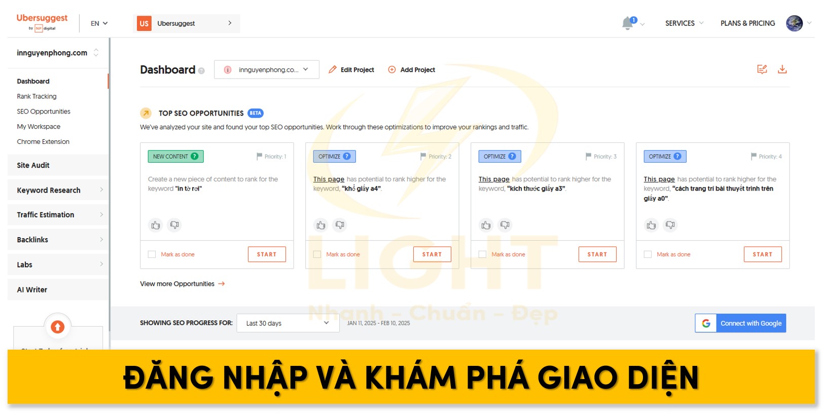 Đăng nhập và khám phá giao diện