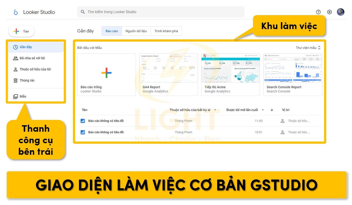 Giao diện làm việc cơ bản