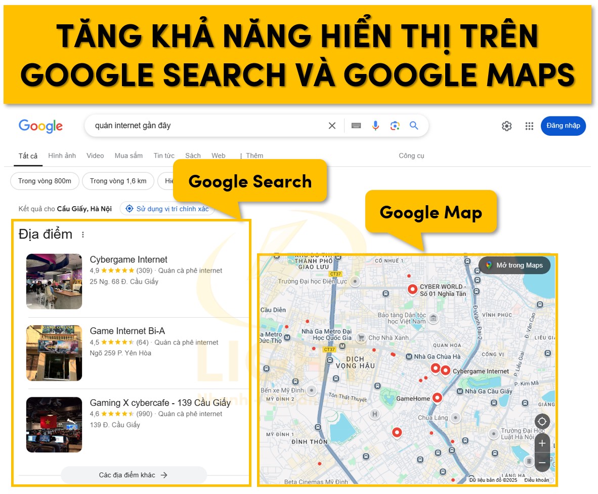 Tăng khả năng hiển thị trên Google Search và Google Maps