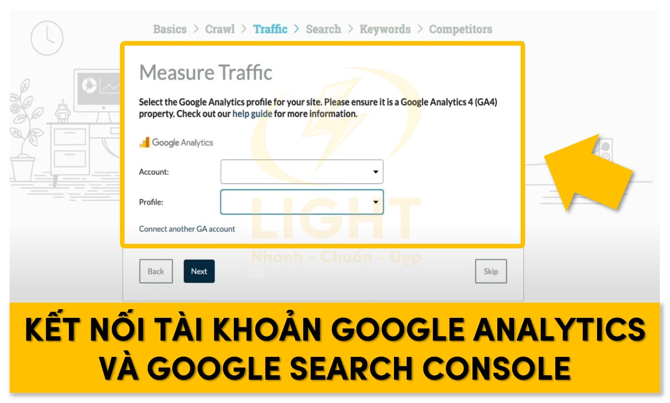 Đồng bộ tài khoản Google Analytic và Search Console để đo lường hành vi người dùng