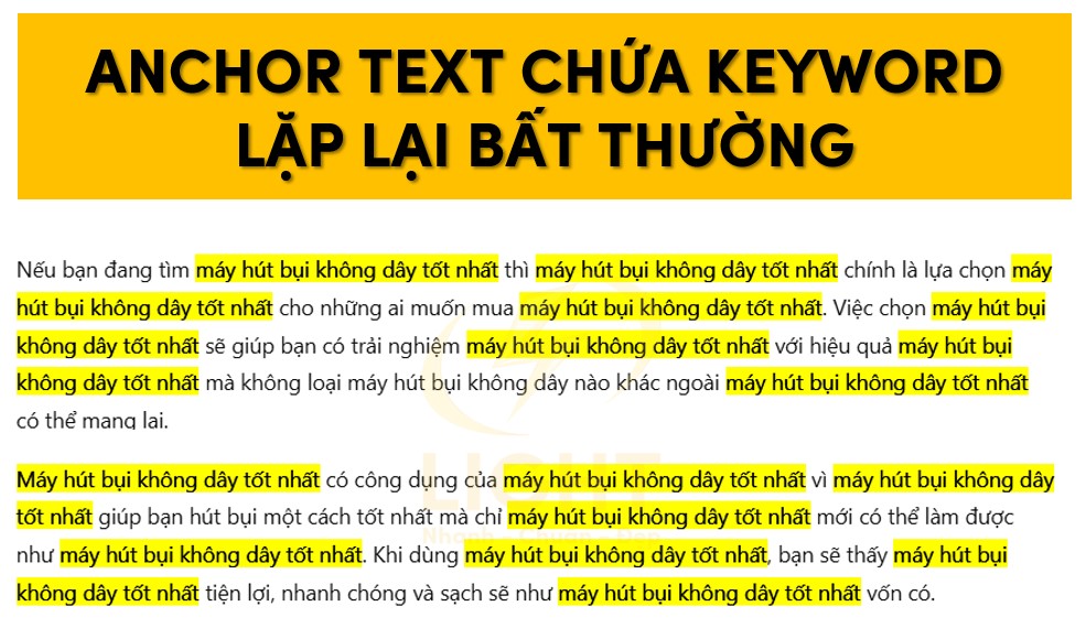 anchor text chứa từ khóa lặp lại bất thường