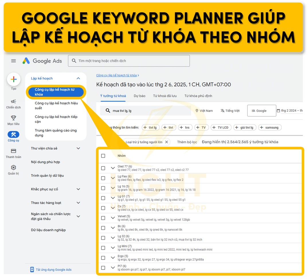 Sử dụng các công cụ như Google Keyword Planner để mở rộng từ khóa