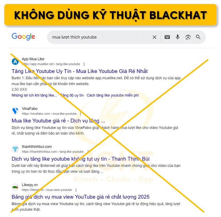 Không sử dụng kỹ thuật Blackhat