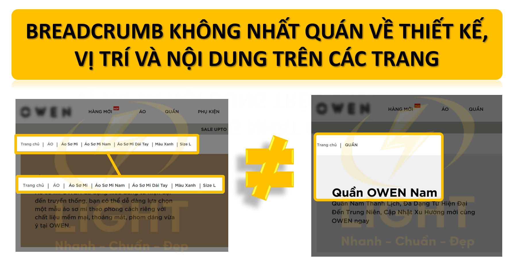 Không nhất quán trong cách hiển thị