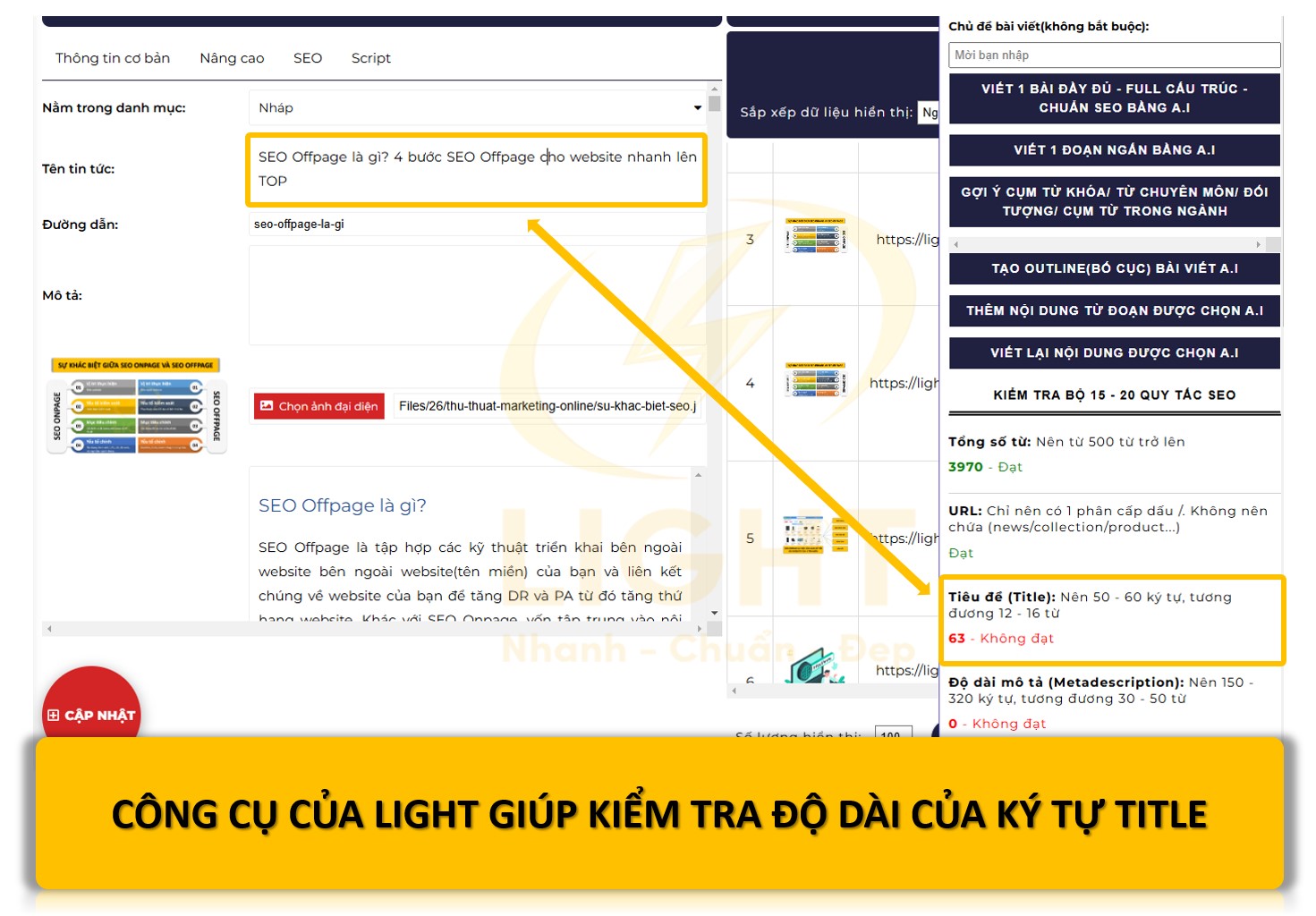 Công cụ tự động tối ưu tiêu đề của Light