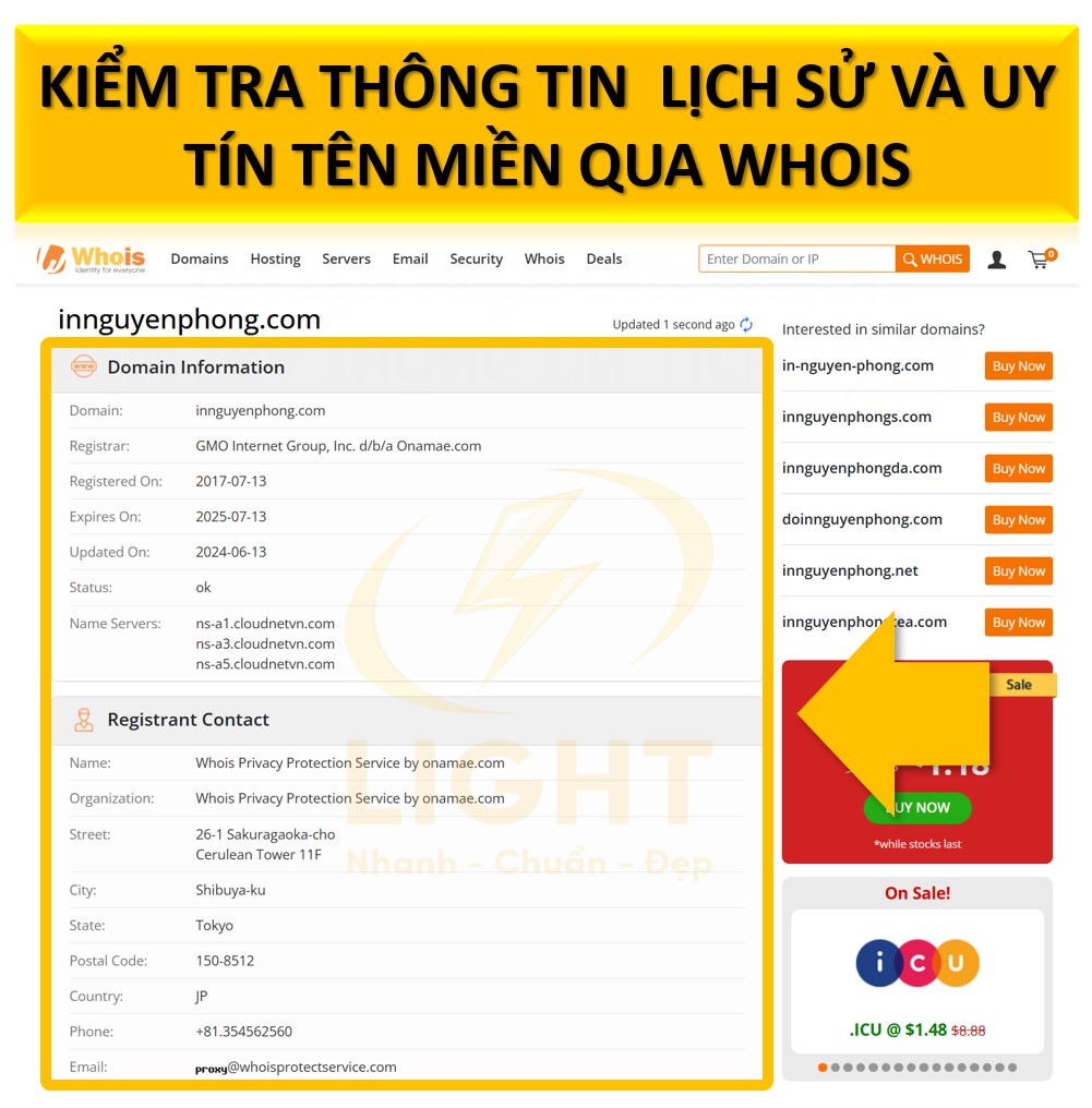 Phân tích lịch sử và uy tín tên miền