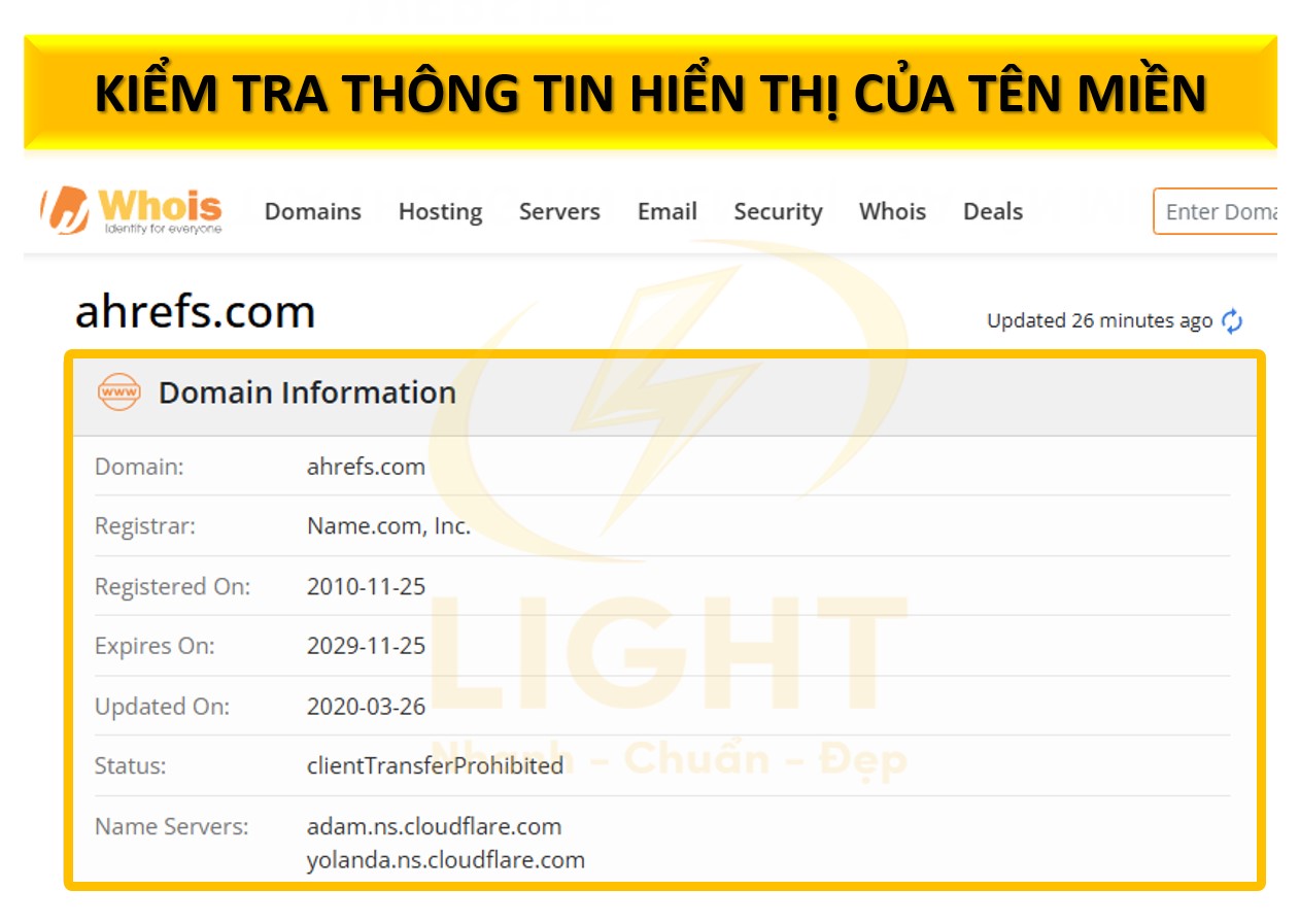 Kiểm tra thông tin tên miền