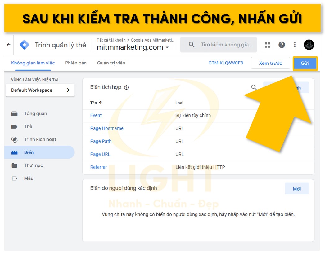 Sau khi kiểm tra thành công, nhấn Submit và nhập mô tả rõ ràng về các thay đổi