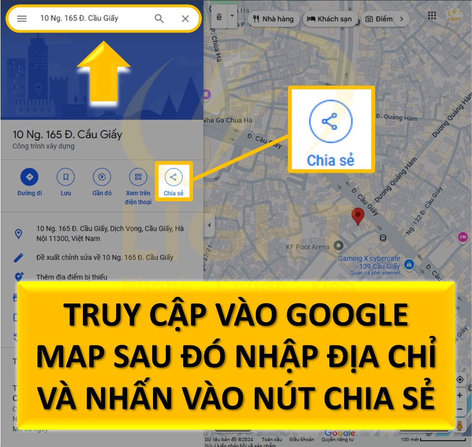 Lấy mã nhúng từ Google Maps