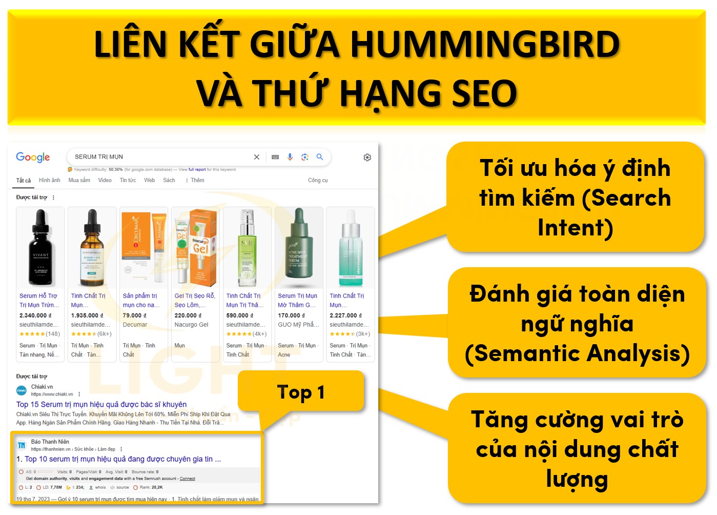 Liên kết giữa Hummingbird và thứ hạng SEO