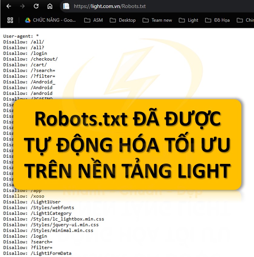 Nền tảng Light File Robot.txt đã được tự động hóa tối ưu