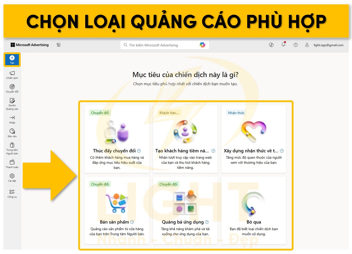 Lựa chọn hình thức quảng cáo trên Bing Ads phù hợp