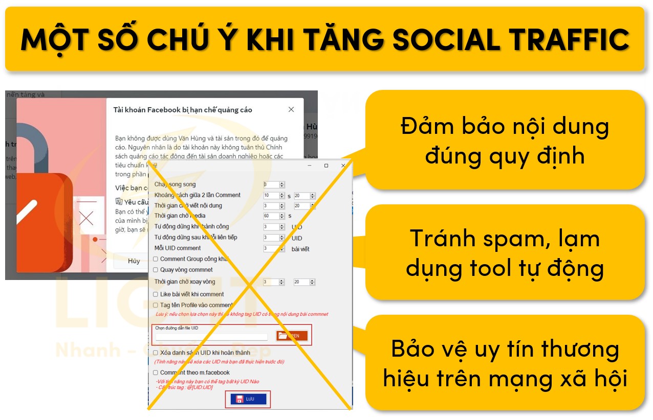 Một số lưu ý khi tăng Social Traffic