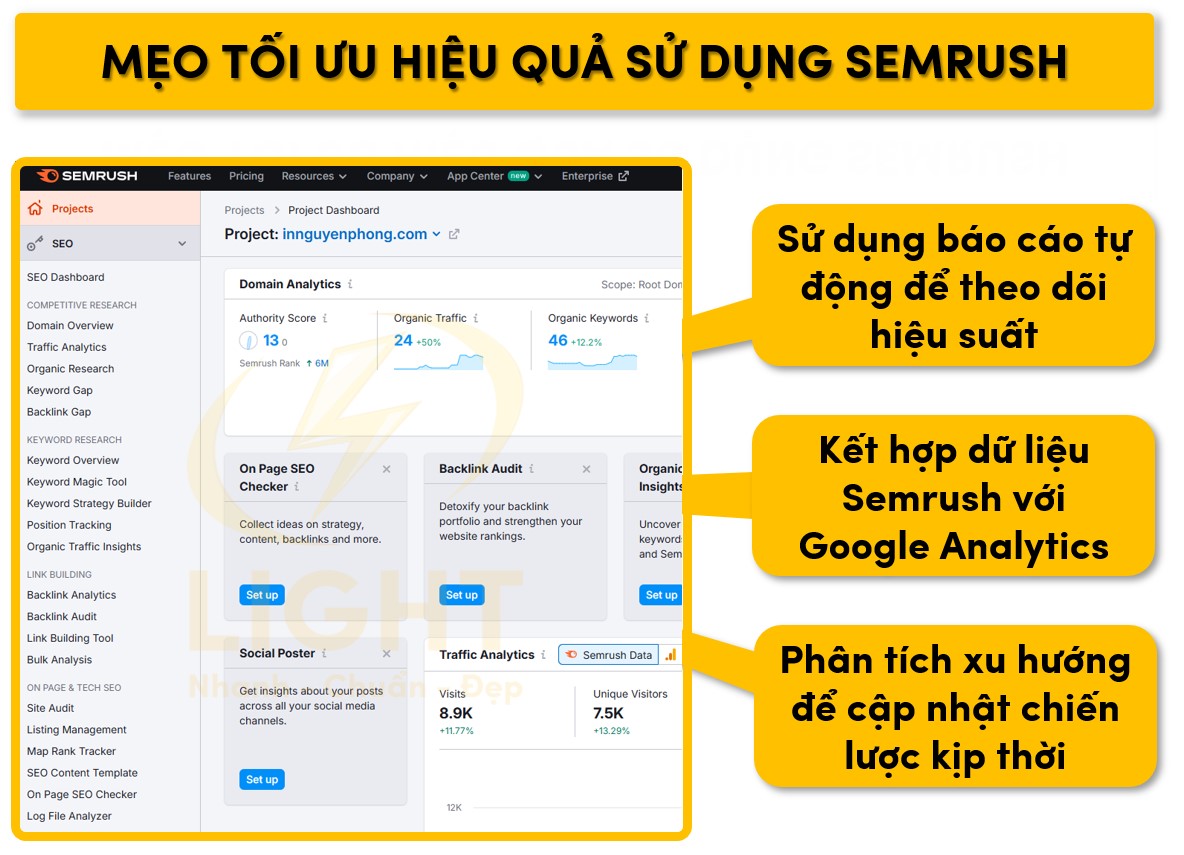 Các cách giúp tối ưu hiệu quả sử dụng Semrush