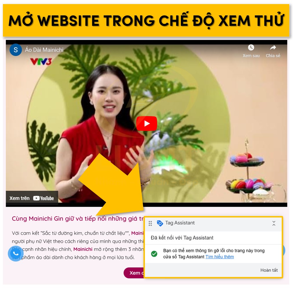 Mở website trong chế độ Preview