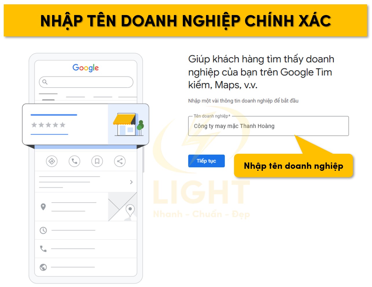 Nhập tên doanh nghiệp chính xác