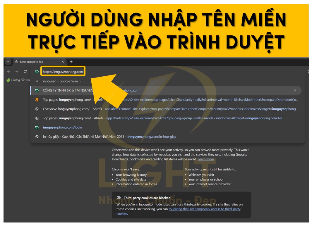 Người dùng nhập tên miền trực tiếp vào trình duyệt
