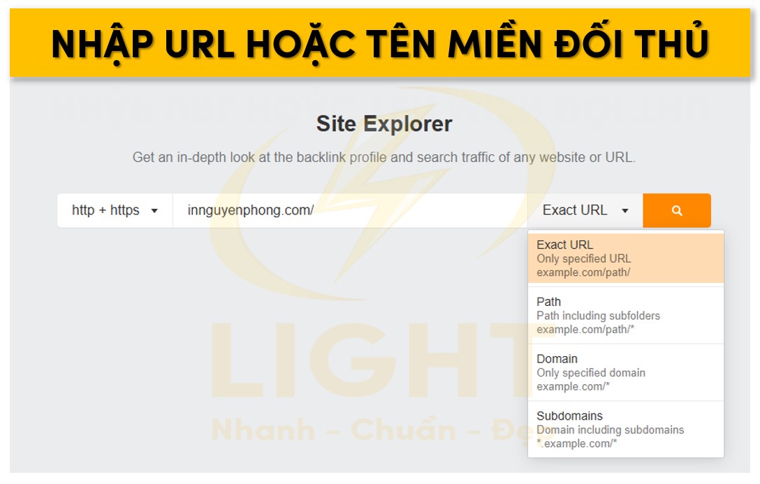 Nhập URL hoặc tên miền đối thủ