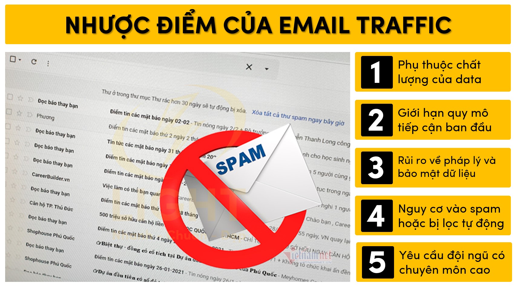 Nhược điểm của email traffic