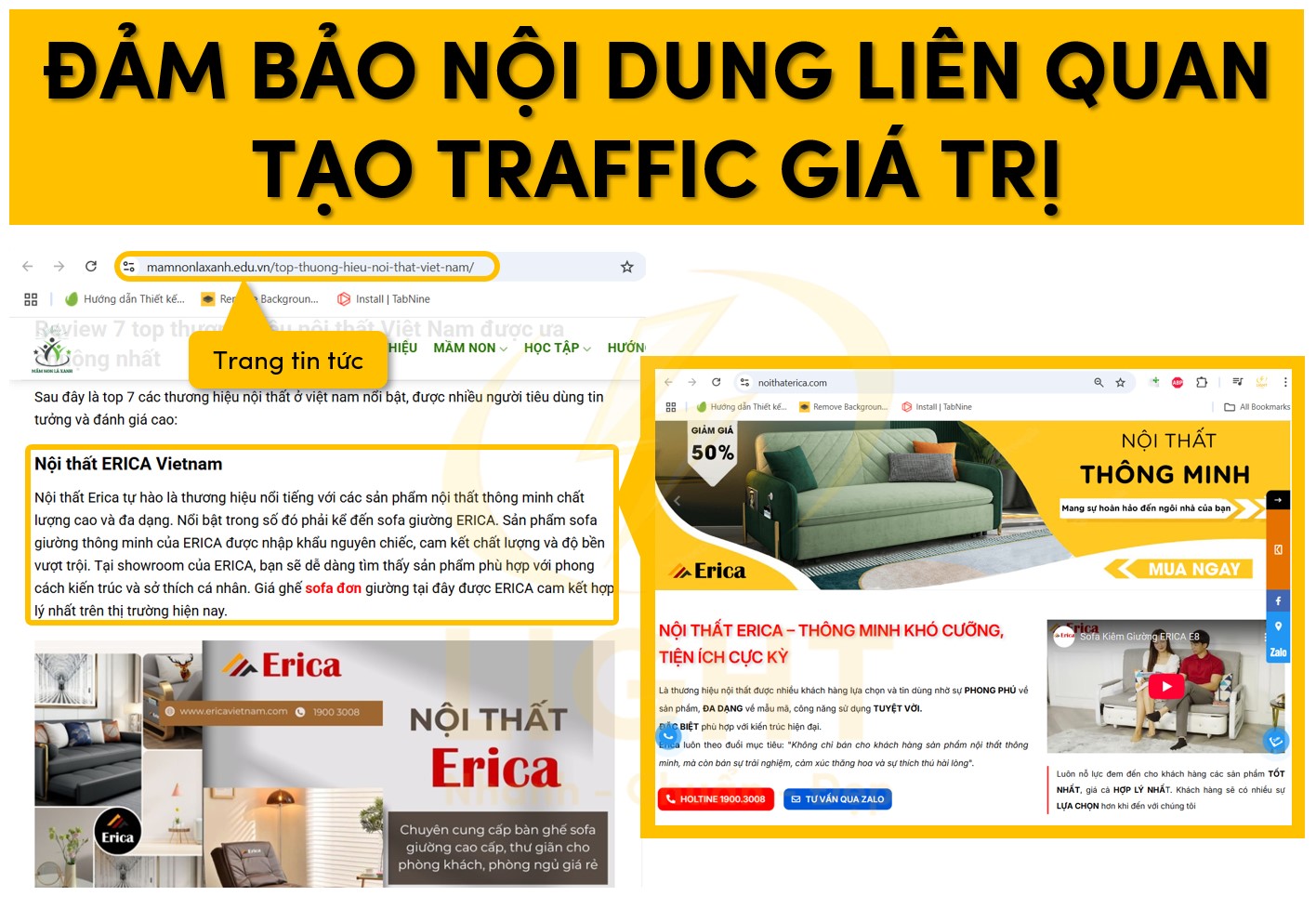 Đảm bảo nội dung liên quan tạo traffic giá trị