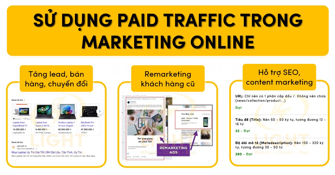 Sử dụng Paid traffic trong marketing online