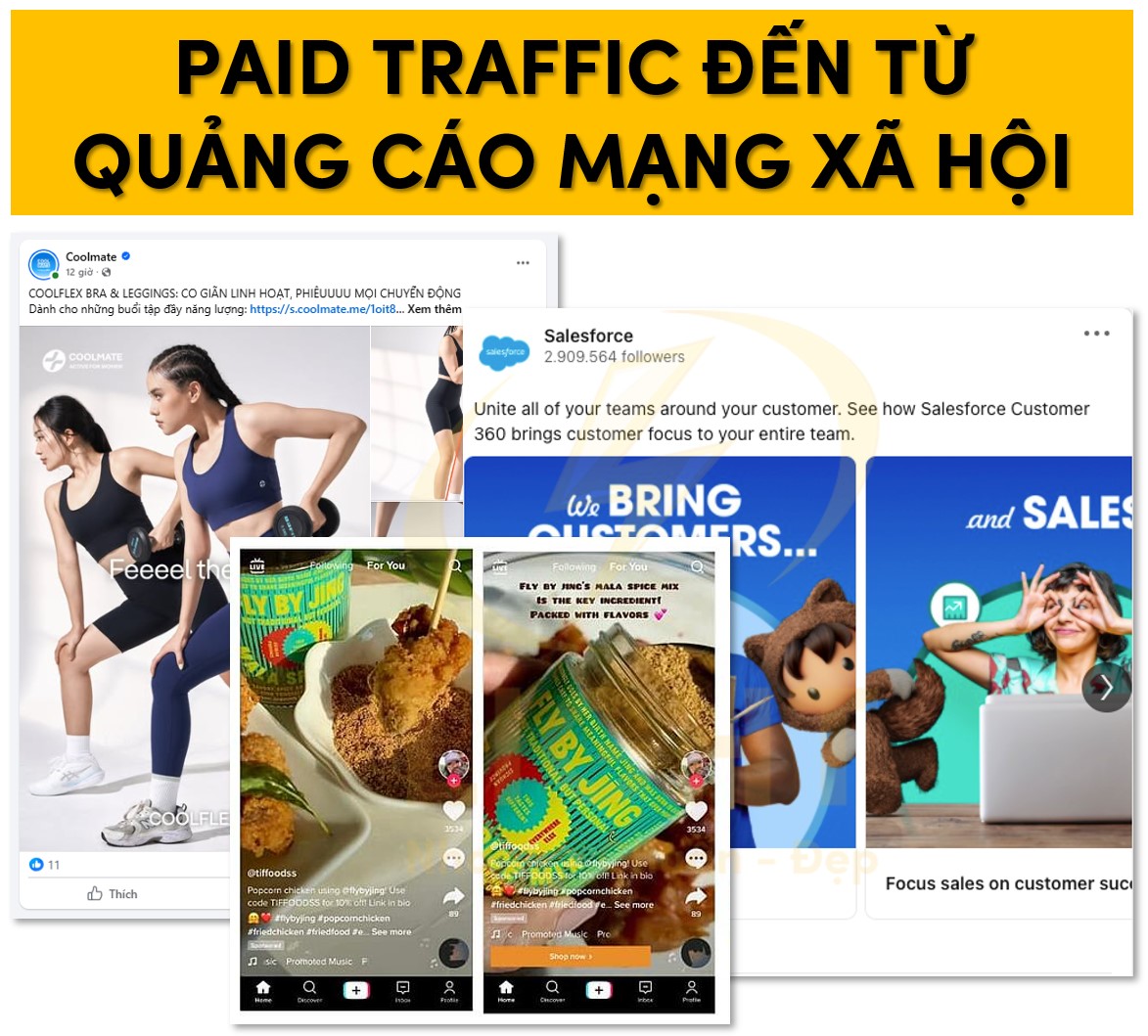 Paid traffic đến từ quảng cáo mạng xã hội
