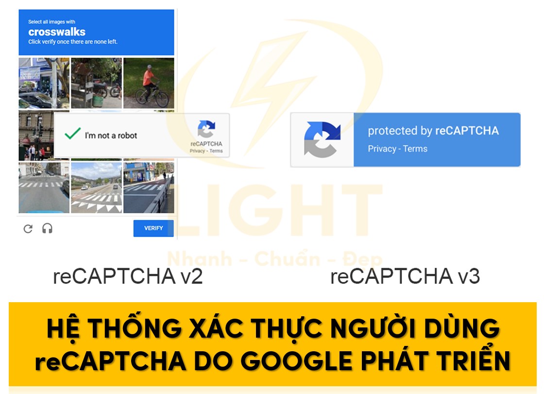reCaptcha V2 và reCaptcha V3 do Google phát triển