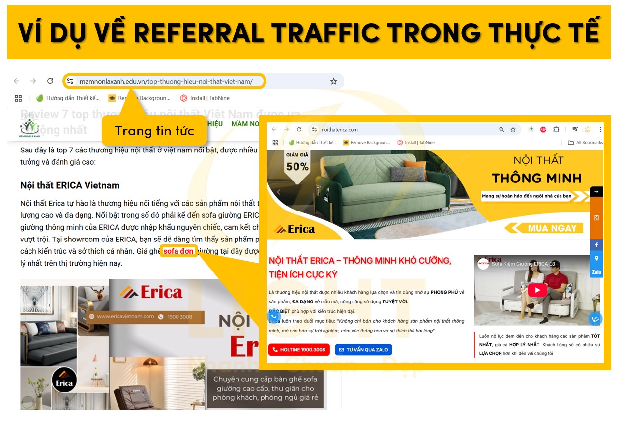 Ví dụ Referral Traffic trong thực tế