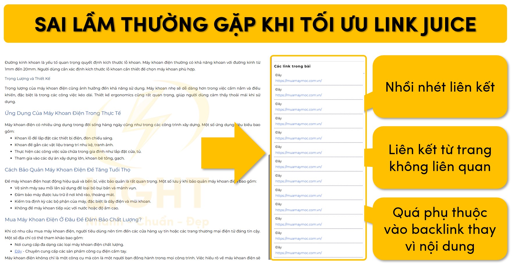 Các lỗi hay thấy khi tối ưu Link Juice